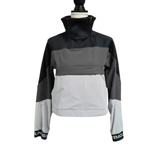 Under Armour Rush Storm Jacket Colorblock Black Gray Pocket Women's Size XS